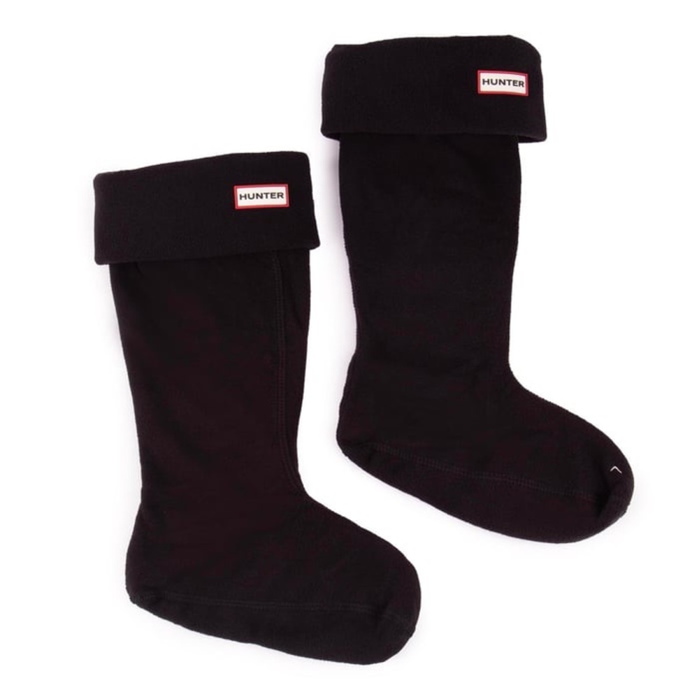 Hunter Recycled Fleece Tall Boot Socks in Black. Women’s Medium